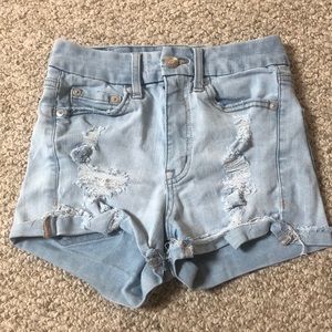 Aeropostale light wash high waisted denim shorts size 2